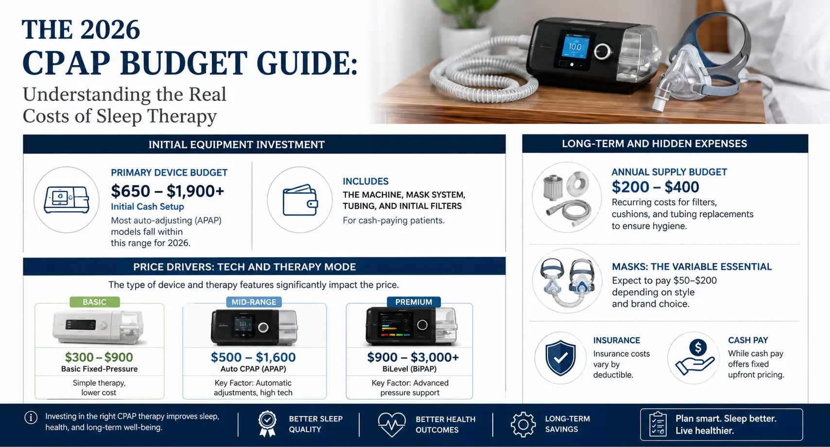 How much does a CPAP machine cost in 2026? CPAP price and budget guide
