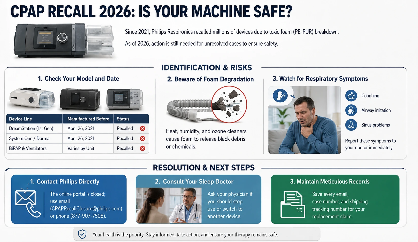 cpap machine recall infographic