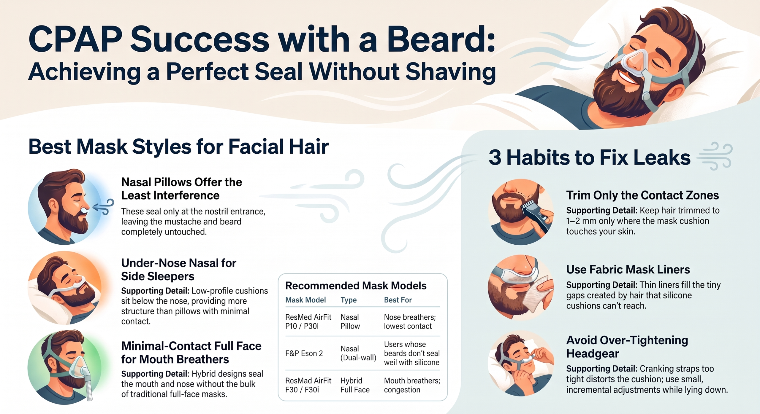 CPAP Success with a Beard - Mask Styles and Seal Solutions
