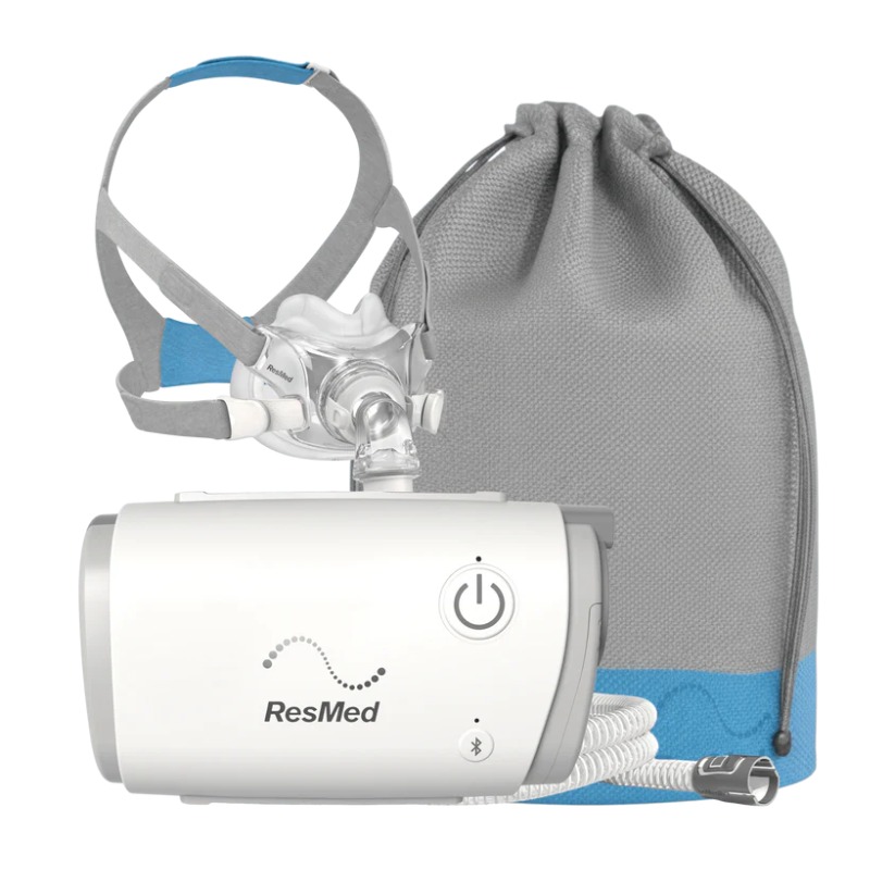 ResMed AirMini with AirFit F30 full face mask bundle portable CPAP therapy mouth and nose coverage