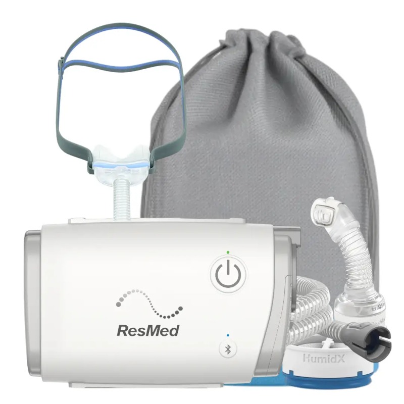 ResMed AirMini with AirFit N30 nasal mask bundle portable under-nose CPAP therapy travel system