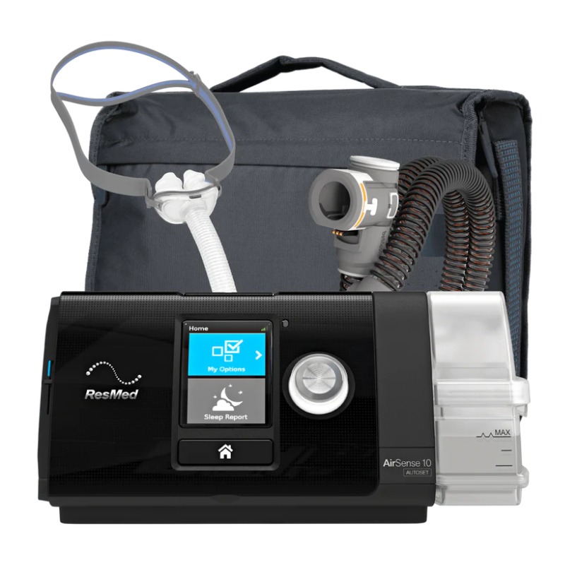 ResMed AirSense 10 AutoSet CPAP HumidAir pillows mask starter kit