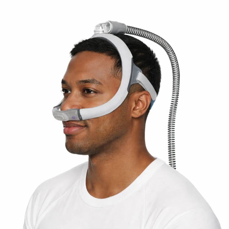 AirTouch N30i CPAP mask with top-of-head tube for side sleeping