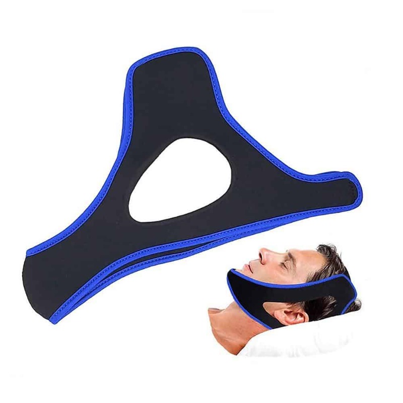 CPAP chin strap for sleep apnea therapy mouth support