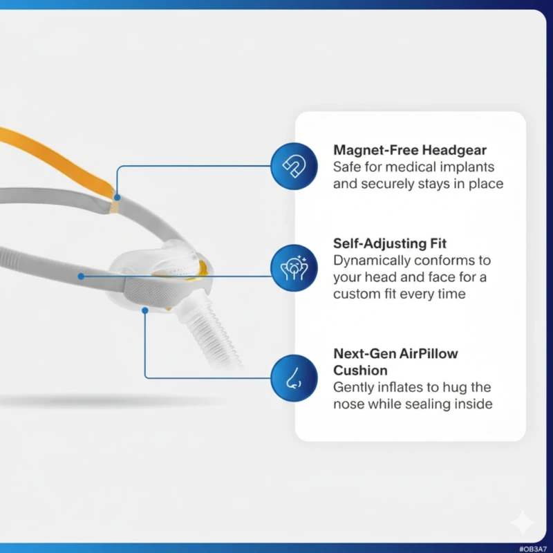Fisher Paykel Solo nasal pillows CPAP mask secure fit