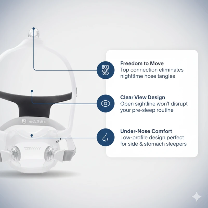 Philips DreamWear Full Face CPAP Mask Side Profile with Headgear