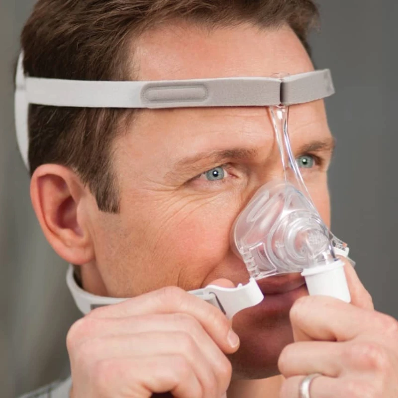 Pico nasal CPAP mask close up fit