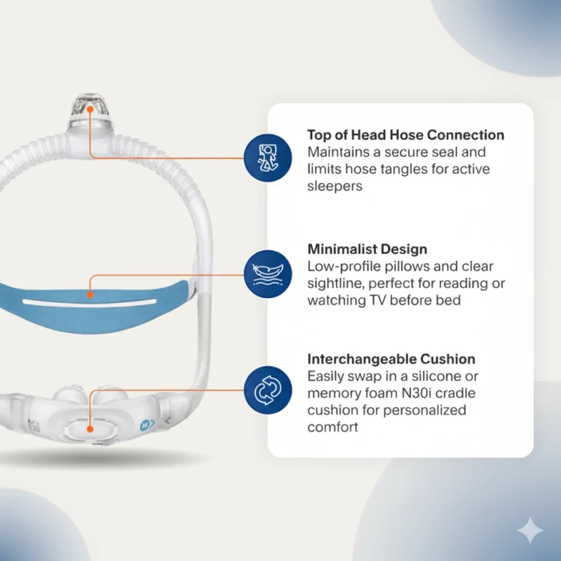 ResMed AirFit P30i nasal pillows CPAP mask setup
