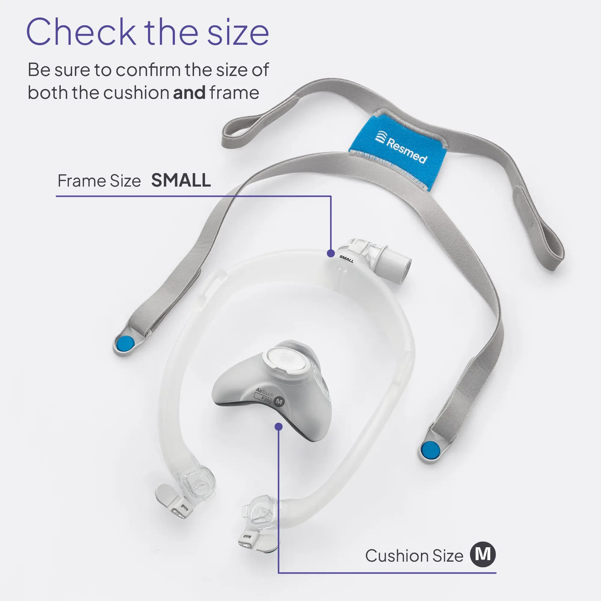 ResMed AirTouch F30i clear full face CPAP mask cushion