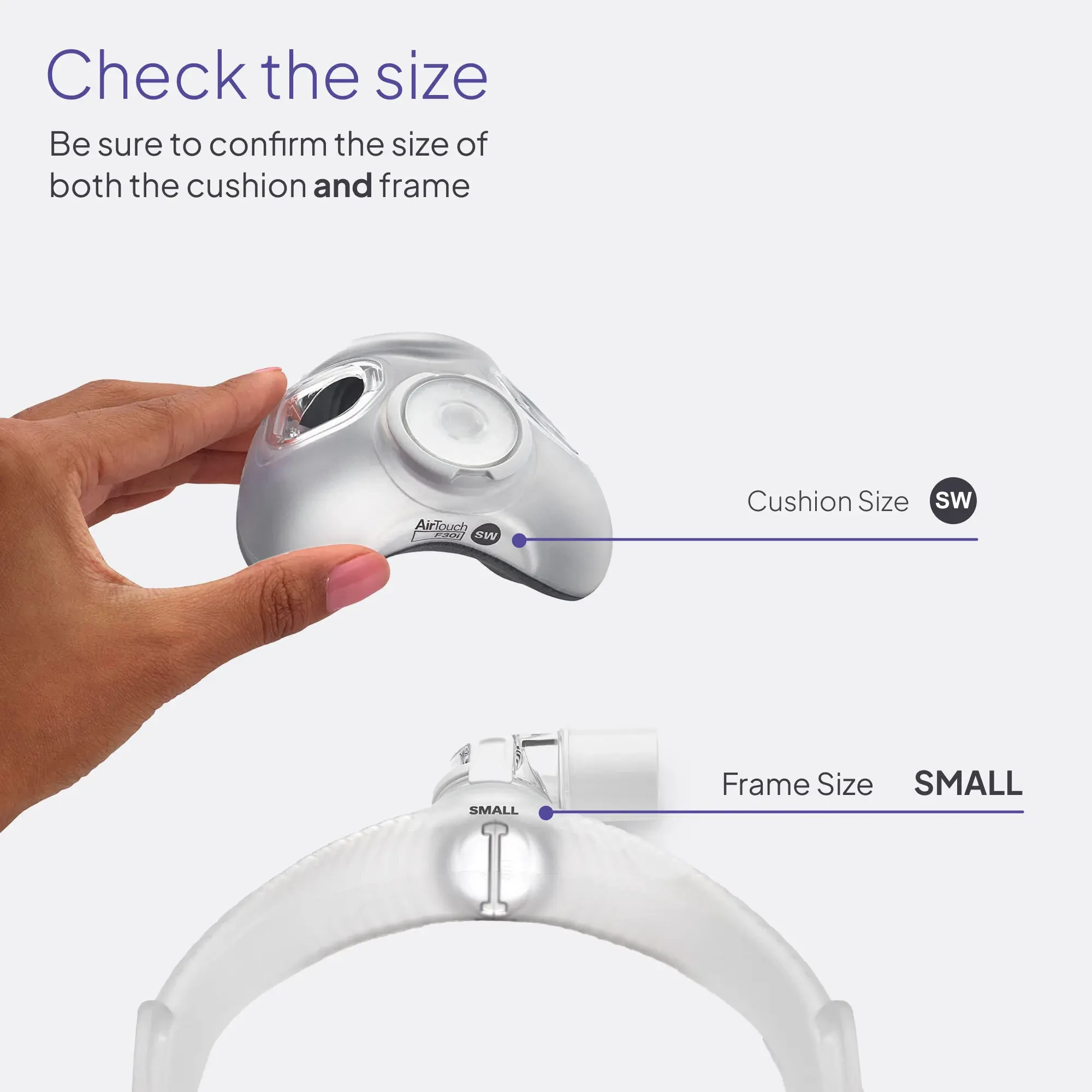 ResMed AirTouch F30i clear full face CPAP mask secure fit