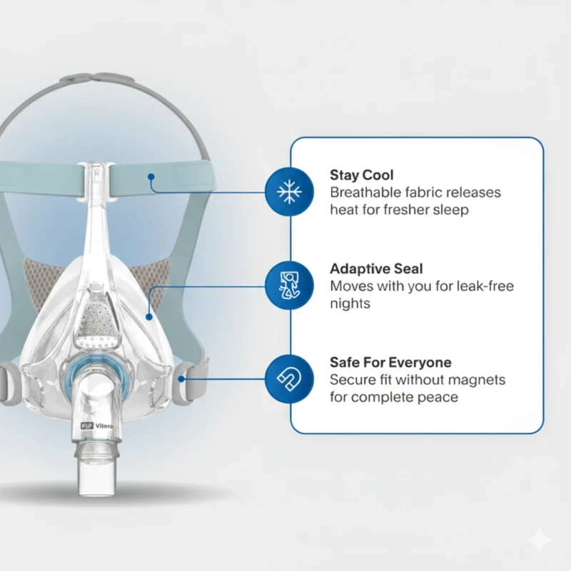 Vitera full face CPAP mask features