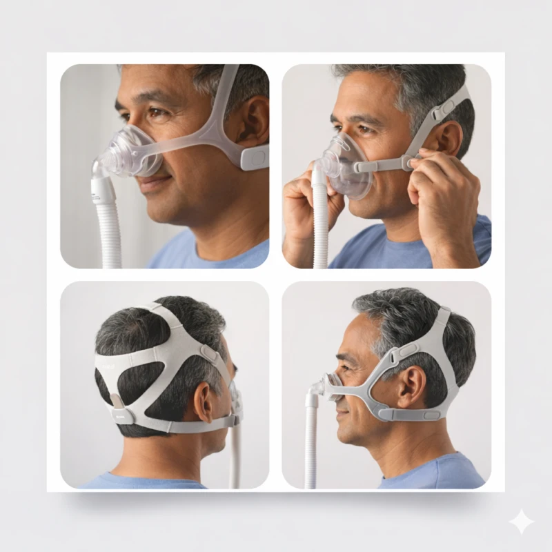 Wisp fabric frame CPAP mask secure fit